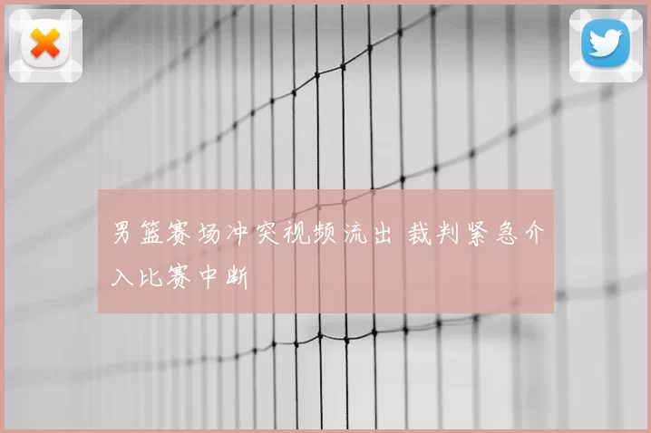 男篮赛场冲突视频流出 裁判紧急介入比赛中断